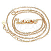 Sterling Silver Pendant Necklace, Love and Heart Design, with White Cubic Zirconia, Polished, Rose Gold Finish, 04.336.0004.1.16 (02 MM Thickness, 16 Inches Length)