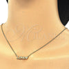 Sterling Silver Pendant Necklace, Love and Heart Design, with White Cubic Zirconia, Polished, Golden Finish, 04.336.0004.2.16 (02 MM Thickness, 16 Inches Length)