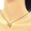 Sterling Silver Pendant Necklace, with White Cubic Zirconia, Polished, Golden Finish, 04.336.0059.2.16 (02 MM Thickness, 16 Inches Length)