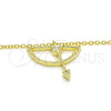 Sterling Silver Pendant Necklace, with White Cubic Zirconia, Polished, Golden Finish, 04.336.0059.2.16 (02 MM Thickness, 16 Inches Length)