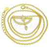 Sterling Silver Pendant Necklace, with White Cubic Zirconia, Polished, Golden Finish, 04.336.0059.2.16 (02 MM Thickness, 16 Inches Length)