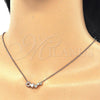 Sterling Silver Pendant Necklace, Heart Design, with White Cubic Zirconia, Polished, Rose Gold Finish, 04.336.0053.1.16 (02 MM Thickness, 16 Inches Length)