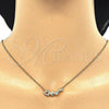 Sterling Silver Pendant Necklace, Heart Design, with White Cubic Zirconia, Polished, Golden Finish, 04.336.0053.2.16 (02 MM Thickness, 16 Inches Length)