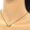 Sterling Silver Pendant Necklace, Heart Design, with White Cubic Zirconia, Polished, Golden Finish, 04.336.0053.2.16 (02 MM Thickness, 16 Inches Length)