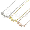 Sterling Silver Pendant Necklace, Heart Design, with White Cubic Zirconia, Polished, Golden Finish, 04.336.0053.2.16 (02 MM Thickness, 16 Inches Length)