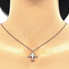 Sterling Silver Pendant Necklace, with White Micro Pave, Polished, Rose Gold Finish, 04.336.0037.1.16 (01 MM Thickness, 16 Inches Length)