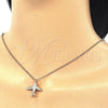 Sterling Silver Pendant Necklace, with White Micro Pave, Polished, Rose Gold Finish, 04.336.0037.1.16 (01 MM Thickness, 16 Inches Length)
