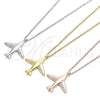 Sterling Silver Pendant Necklace, with White Micro Pave, Polished, Rose Gold Finish, 04.336.0037.1.16 (01 MM Thickness, 16 Inches Length)
