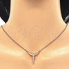 Sterling Silver Pendant Necklace, Angel Design, with White Micro Pave, Polished, Rose Gold Finish, 04.336.0009.1.16 (01 MM Thickness, 16 Inches Length)