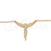 Sterling Silver Pendant Necklace, Angel Design, with White Micro Pave, Polished, Rose Gold Finish, 04.336.0009.1.16 (01 MM Thickness, 16 Inches Length)