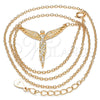 Sterling Silver Pendant Necklace, Angel Design, with White Micro Pave, Polished, Rose Gold Finish, 04.336.0009.1.16 (01 MM Thickness, 16 Inches Length)
