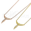 Sterling Silver Pendant Necklace, Angel Design, with White Micro Pave, Polished, Rose Gold Finish, 04.336.0009.1.16 (01 MM Thickness, 16 Inches Length)
