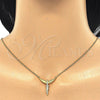 Sterling Silver Pendant Necklace, Angel Design, with White Micro Pave, Polished, Golden Finish, 04.336.0009.2.16 (01 MM Thickness, 16 Inches Length)