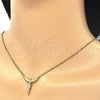 Sterling Silver Pendant Necklace, Angel Design, with White Micro Pave, Polished, Golden Finish, 04.336.0009.2.16 (01 MM Thickness, 16 Inches Length)