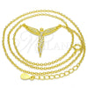 Sterling Silver Pendant Necklace, Angel Design, with White Micro Pave, Polished, Golden Finish, 04.336.0009.2.16 (01 MM Thickness, 16 Inches Length)