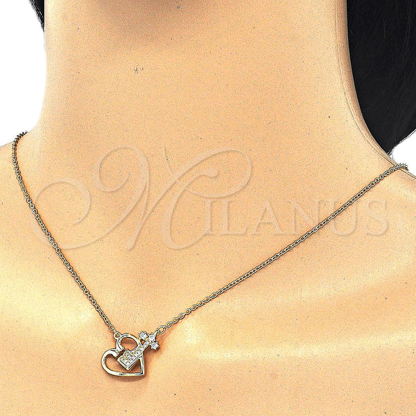 Sterling Silver Necklace — Pendant Necklace with White Cubic Zirconia and White — main product view — SKU 125721 | Plata 925 collar — Pendant Necklace with blanco Cubic Zirconia and blanco — SKU 125721