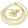 Sterling Silver Pendant Necklace, with White Cubic Zirconia and White Crystal, Polished, Golden Finish, 04.336.0063.2.16 (02 MM Thickness, 16 Inches Length)