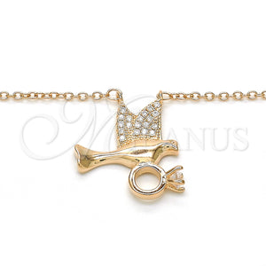 Sterling Silver Necklace — Pendant Necklace Bird Design with White Cubic Zirconia — main product view — SKU 125722 | Plata 925 collar — Pendant Necklace Bird diseño with blanco Cubic Zirconia — SKU 125722