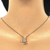Sterling Silver Pendant Necklace, Bird Design, with White Cubic Zirconia, Polished, Golden Finish, 04.336.0028.2.16 (02 MM Thickness, 16 Inches Length)