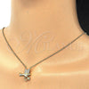 Sterling Silver Pendant Necklace, Bird Design, with White Cubic Zirconia, Polished, Golden Finish, 04.336.0028.2.16 (02 MM Thickness, 16 Inches Length)