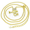 Sterling Silver Pendant Necklace, Bird Design, with White Cubic Zirconia, Polished, Golden Finish, 04.336.0028.2.16 (02 MM Thickness, 16 Inches Length)