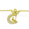 Sterling Silver Pendant Necklace, Moon Design, with White Cubic Zirconia, Polished, Golden Finish, 04.336.0019.2.16 (02 MM Thickness, 16 Inches Length)