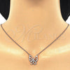 Sterling Silver Pendant Necklace, Butterfly Design, with White Cubic Zirconia, Polished, Rose Gold Finish, 04.336.0044.1.16 (01 MM Thickness, 16 Inches Length)
