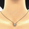 Sterling Silver Pendant Necklace, Butterfly Design, with White Cubic Zirconia, Polished, Golden Finish, 04.336.0044.2.16 (01 MM Thickness, 16 Inches Length)