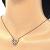 Sterling Silver Pendant Necklace, Butterfly Design, with White Cubic Zirconia, Polished, Golden Finish, 04.336.0044.2.16 (01 MM Thickness, 16 Inches Length)