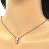 Sterling Silver Pendant Necklace, with White Cubic Zirconia, Polished, Rose Gold Finish, 04.336.0058.1.16 (02 MM Thickness, 16 Inches Length)