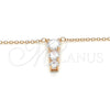 Sterling Silver Pendant Necklace, with White Cubic Zirconia, Polished, Rose Gold Finish, 04.336.0058.1.16 (02 MM Thickness, 16 Inches Length)