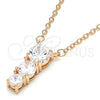 Sterling Silver Pendant Necklace, with White Cubic Zirconia, Polished, Rose Gold Finish, 04.336.0058.1.16 (02 MM Thickness, 16 Inches Length)