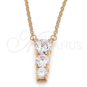 Sterling Silver Necklace — Pendant Necklace with White Cubic Zirconia Polished Rose — main product view — SKU 125734 | Plata 925 collar — Pendant Necklace with blanco Cubic Zirconia pulido Rose — SKU 125734
