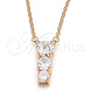 Sterling Silver Pendant Necklace, with White Cubic Zirconia, Polished, Rose Gold Finish, 04.336.0058.1.16 (02 MM Thickness, 16 Inches Length)