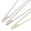 Sterling Silver Pendant Necklace, with White Cubic Zirconia, Polished, Rose Gold Finish, 04.336.0058.1.16 (02 MM Thickness, 16 Inches Length)