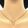 Sterling Silver Pendant Necklace, with White Cubic Zirconia, Polished, Golden Finish, 04.336.0058.2.16 (02 MM Thickness, 16 Inches Length)