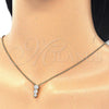 Sterling Silver Pendant Necklace, with White Cubic Zirconia, Polished, Golden Finish, 04.336.0058.2.16 (02 MM Thickness, 16 Inches Length)