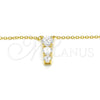 Sterling Silver Pendant Necklace, with White Cubic Zirconia, Polished, Golden Finish, 04.336.0058.2.16 (02 MM Thickness, 16 Inches Length)