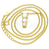 Sterling Silver Pendant Necklace, with White Cubic Zirconia, Polished, Golden Finish, 04.336.0058.2.16 (02 MM Thickness, 16 Inches Length)