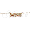 Sterling Silver Pendant Necklace, Mom and Heart Design, with White Cubic Zirconia, Polished, Rose Gold Finish, 04.336.0062.1.16 (02 MM Thickness, 16 Inches Length)