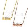 Sterling Silver Pendant Necklace, Mom and Heart Design, with White Cubic Zirconia, Polished, Rose Gold Finish, 04.336.0062.1.16 (02 MM Thickness, 16 Inches Length)