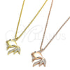 Sterling Silver Pendant Necklace, Fish Design, with White and Black Micro Pave, Polished, Rose Gold Finish, 04.336.0057.1.16 (02 MM Thickness, 16 Inches Length)