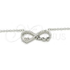 Sterling Silver Pendant Necklace, Infinite and Heart Design, with White Cubic Zirconia, Polished, Rhodium Finish, 04.336.0077.16 (02 MM Thickness, 16 Inches Length)
