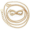 Sterling Silver Pendant Necklace, Infinite and Heart Design, with White Cubic Zirconia, Polished, Rose Gold Finish, 04.336.0077.1.16 (02 MM Thickness, 16 Inches Length)