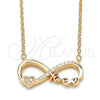 Sterling Silver Pendant Necklace, Infinite and Heart Design, with White Cubic Zirconia, Polished, Rose Gold Finish, 04.336.0077.1.16 (02 MM Thickness, 16 Inches Length)