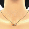 Sterling Silver Pendant Necklace, Infinite and Heart Design, with White Cubic Zirconia, Polished, Golden Finish, 04.336.0077.2.16 (02 MM Thickness, 16 Inches Length)