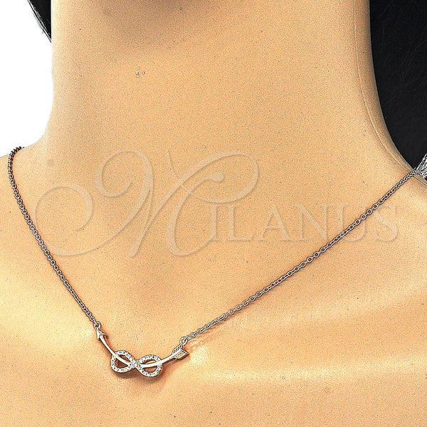 Sterling Silver Necklace — Pendant Necklace Infinite Design with White Cubic Zirconia — alternate product view — SKU 125744 | Plata 925 collar — Pendant Necklace Infinite diseño with blanco Cubic Zirconia — SKU 125744