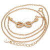 Sterling Silver Pendant Necklace, Infinite Design, with White Cubic Zirconia, Polished, Rose Gold Finish, 04.336.0078.1.16 (01 MM Thickness, 16 Inches Length)