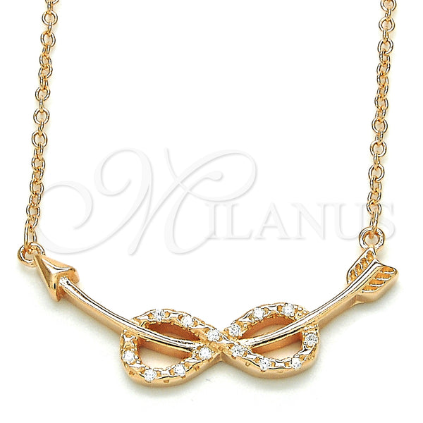 Sterling Silver Necklace — Pendant Necklace Infinite Design with White Cubic Zirconia — main product view — SKU 125744 | Plata 925 collar — Pendant Necklace Infinite diseño with blanco Cubic Zirconia — SKU 125744