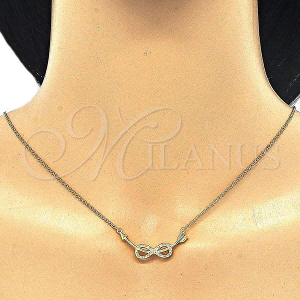 Sterling Silver Necklace — Pendant Necklace Infinite Design with White Cubic Zirconia — main product view — SKU 125745 | Plata 925 collar — Pendant Necklace Infinite diseño with blanco Cubic Zirconia — SKU 125745